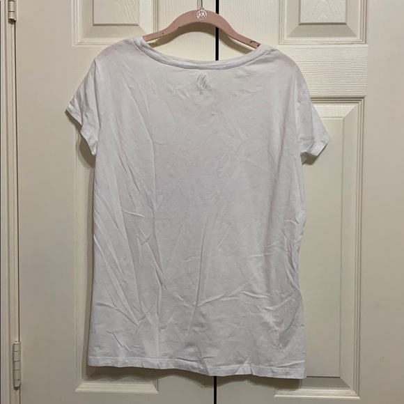 New York & Company White Tee Shirt with Sequins - Picture 6 of 6